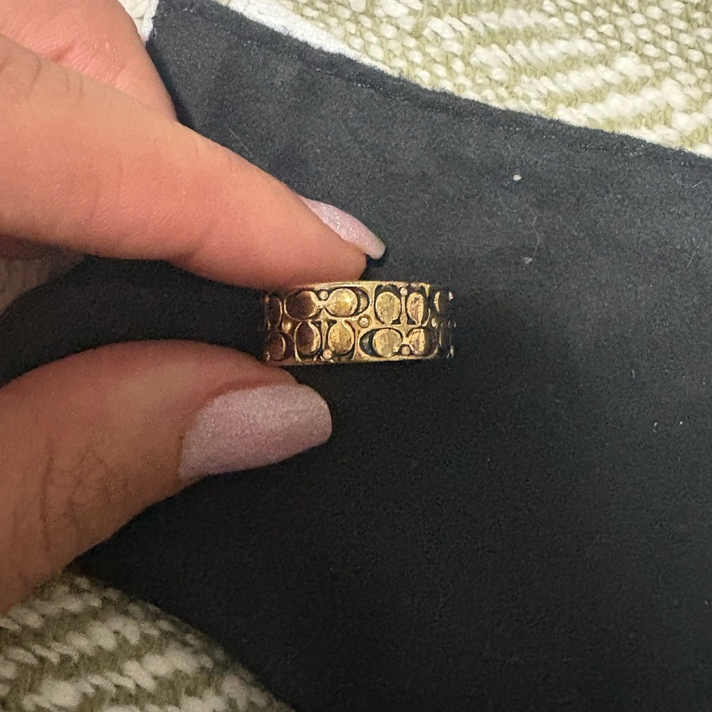 Coach Gold Textured Ring